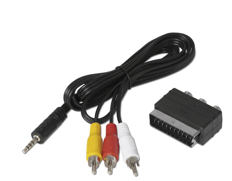 TechniSat 0000/3649 RCA 3 x RCA Black video cable adapter