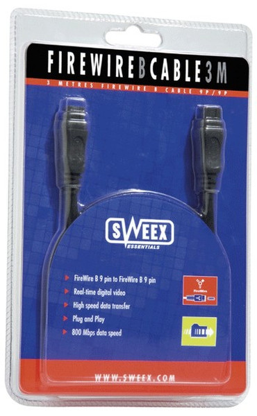 Sweex FireWire 800 Cable 3M firewire cable