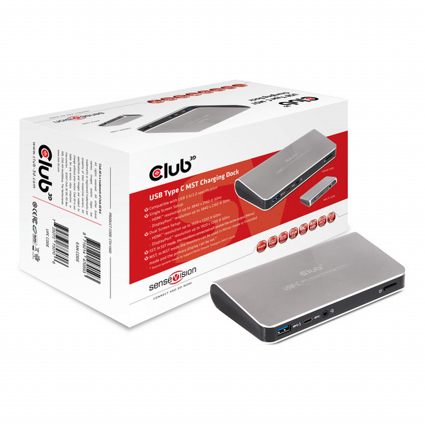 CLUB3D USB Type C MST Charging Dock Notebook-Dockingstation & Portreplikator