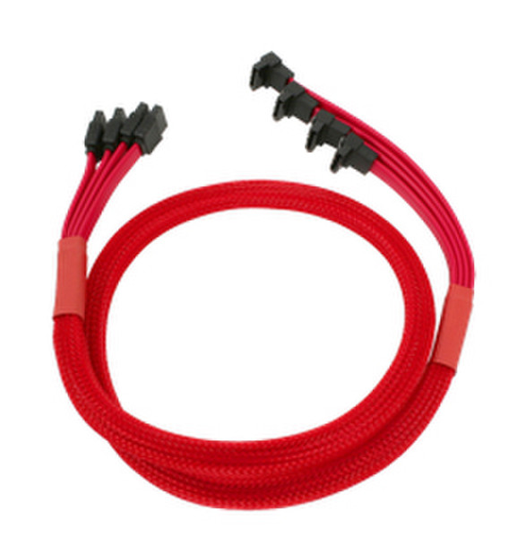 Nanoxia NXS6GSR 0.85м Черный, Красный кабель SATA