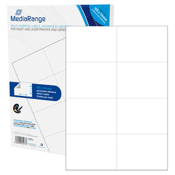 MediaRange MRINK145 Permanent White 400pc(s) self-adhesive label