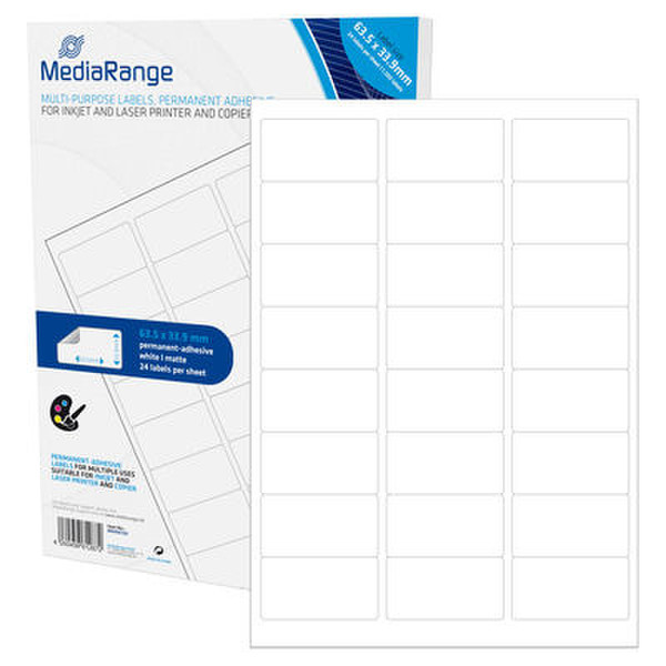 MediaRange MRINK150 Permanent White 1200pc(s) self-adhesive label