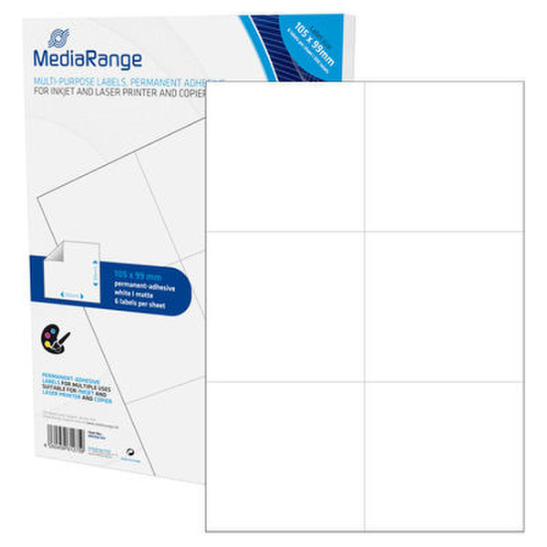 MediaRange MRINK144 Permanent White 300pc(s) self-adhesive label