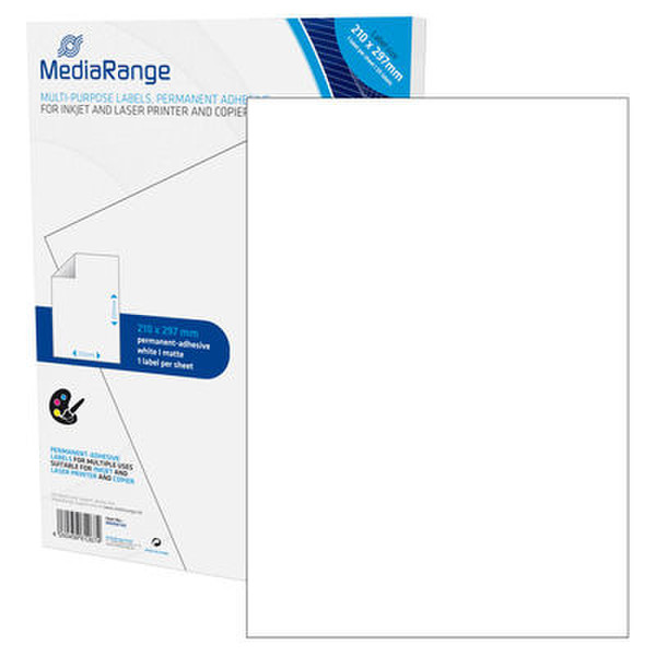 MediaRange MRINK140 Permanent White 50pc(s) self-adhesive label