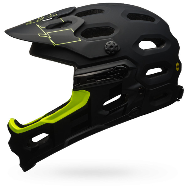 Bell Helmets Super 3R MIPS Vollgesicht M Schwarz, Grün Fahrradhelm