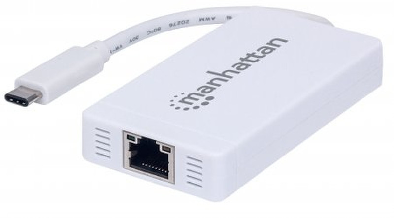 Manhattan 507608 USB 3.0 (3.1 Gen 1) Type-C 1000Mbit/s Weiß Schnittstellenhub