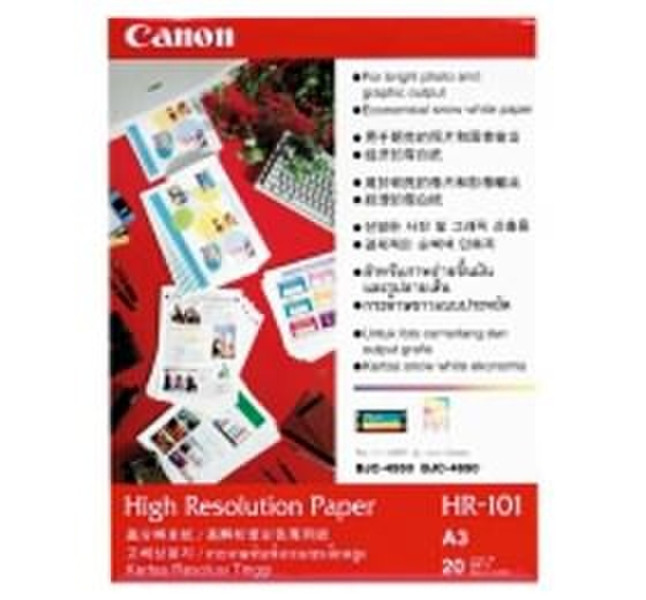 Canon High Resolution Paper HR-101(A3, 20 Sheets) Weiß Druckerpapier