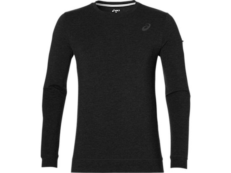 ASICS Knit Train Crew Base layer shirt M Long sleeve Crew neck Cotton,Polyester,Spandex Black