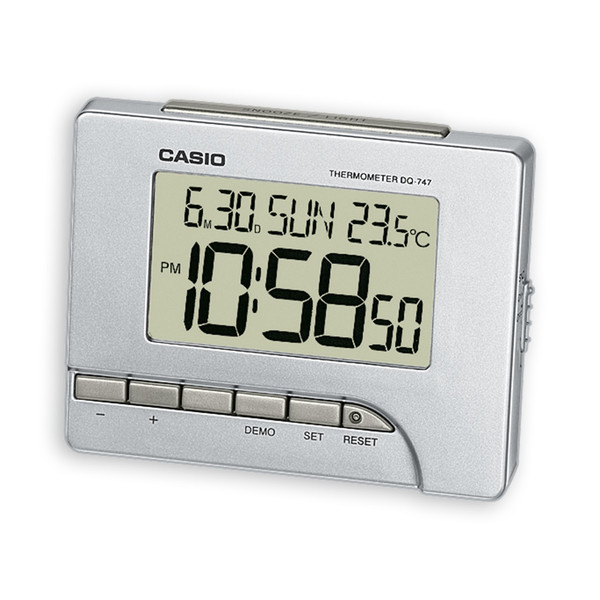 Casio DQ-747-8EF Digital alarm clock Cеребряный будильник