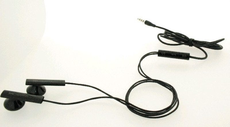 HTC 3.5mm Stereo Headset with Music Controls (RC E150, Black) Binaural Wired Black mobile headset