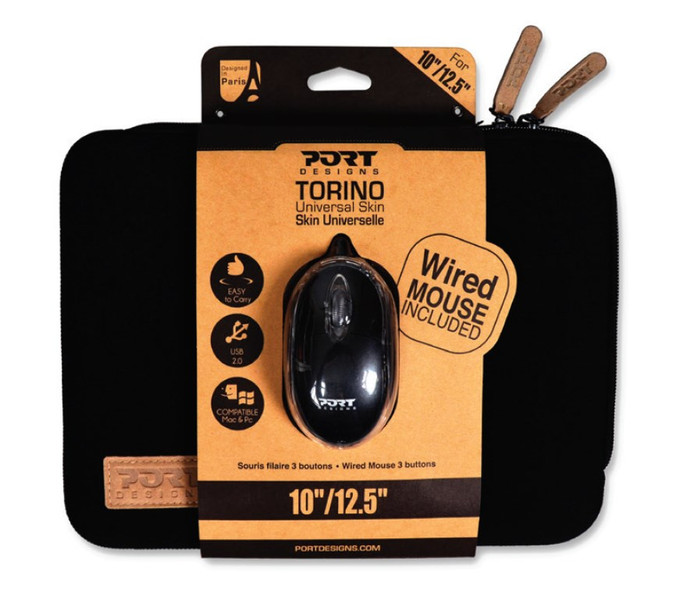 Port Designs Torino Bundle 10/12.5'' 12.5Zoll Sleeve case Schwarz