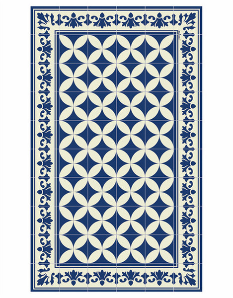 Beija Flor Sofi Indoor Carpet Rectangle Vinyl Beige,Blue