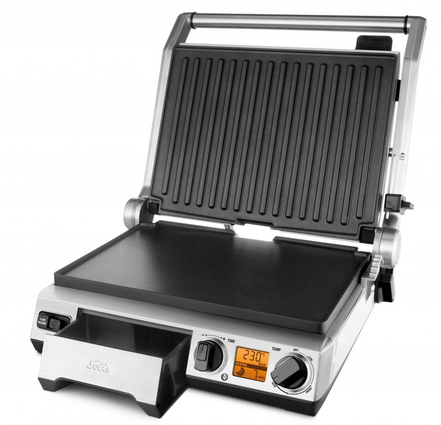 Solis Grillmaster Top Contact grill Tabletop Electric 2400W Black,Silver