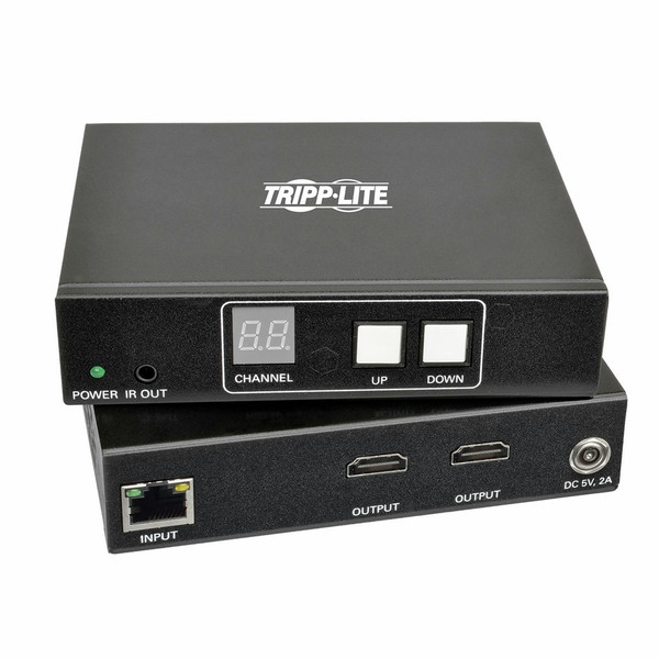 Tripp Lite 2-Port HDMI Audio/Video with RS-232 Serial and IR Control over IP Extender Kit, 1920 x 1080 (1080p), 656 ft. (200 m), TAA
