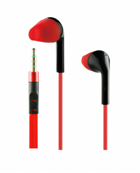 BeHello In-Ear Headphone with Remote 3.5mm Red/Black