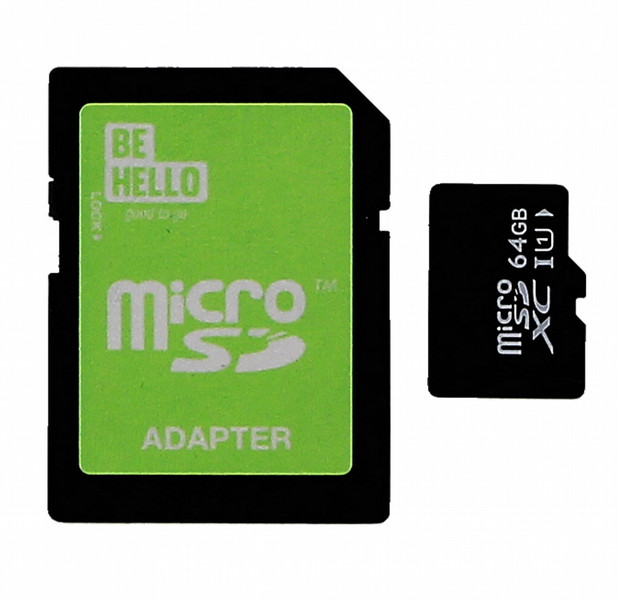 BeHello Micro SDXC Class 10 With Adapter 64GB memory card