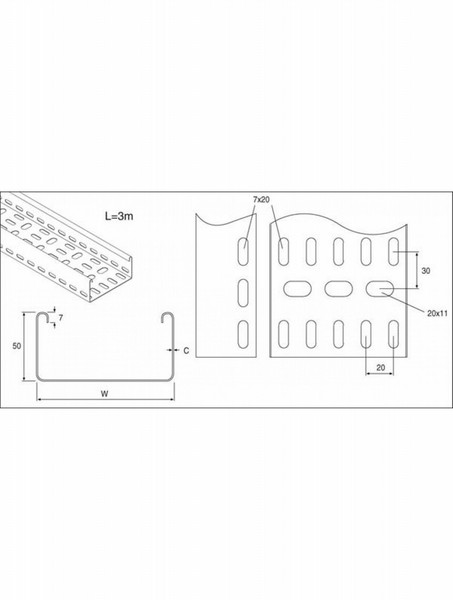 DP Building Systems TUHLT450/20HG Straight cable tray Kabelrinne