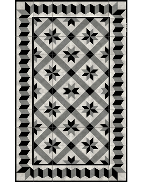 Beija Flor Bauhaus Gothic Для помещений Carpet Прямоугольник Винил Черный, Серый, Белый