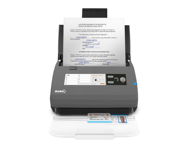 Ambir Technology DS820IX-AS ADF scanner 600 x 600DPI A4 Grau Scanner