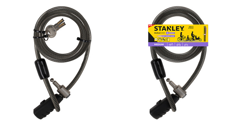 Stanley 81315385111 Black 2400mm Cable lock bicycle/motorcycle lock