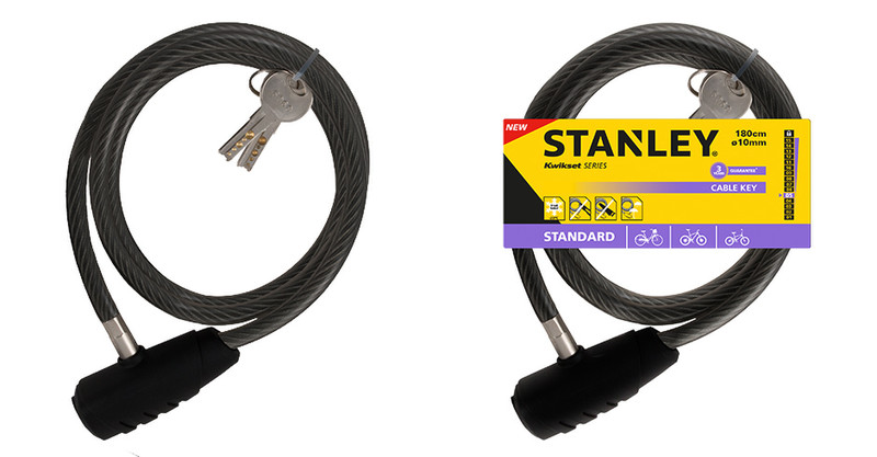 Stanley 81312385111 Black 1800mm Cable lock bicycle/motorcycle lock