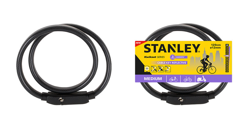 Stanley 81316385111 Black 1200mm Cable lock bicycle/motorcycle lock