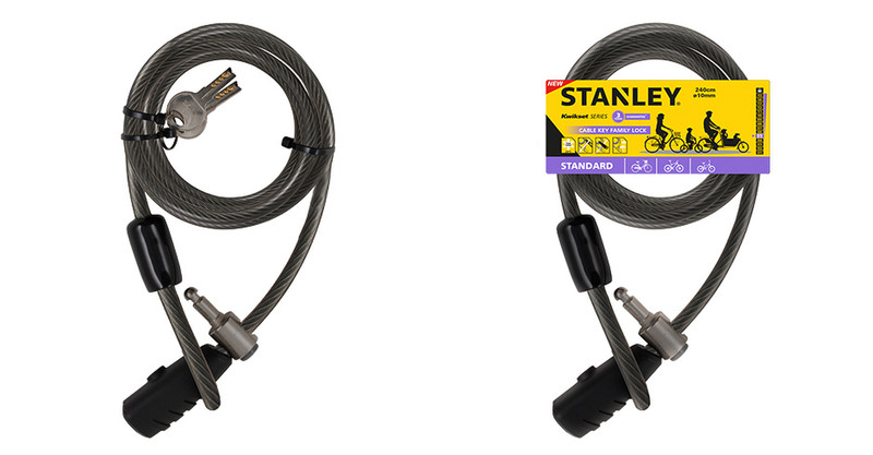 Stanley 81314385111 Black 2400mm Cable lock bicycle/motorcycle lock