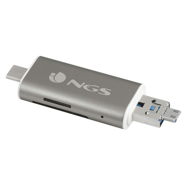 NGS ALLYREADER USB/Micro-USB Серый, Белый устройство для чтения карт флэш-памяти