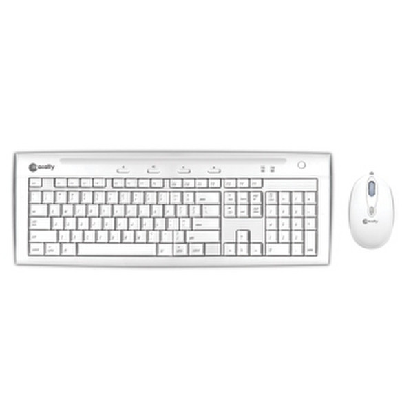 Macally iKey5Combo USB Slim Keyboard & Optic. Mouse, FR RF Wireless White keyboard
