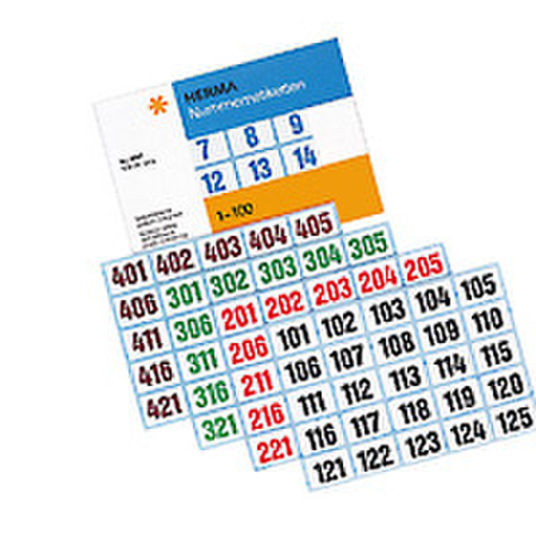 HERMA Number labels single numbers self-adh. red printed 201-300 100pc(s) self-adhesive label