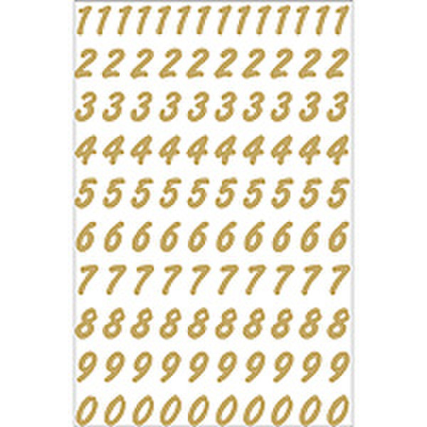 HERMA Numbers 8mm 0-9 weatherproof gold foil transparent 2 sheets 200Stück(e) selbstklebendes Etikett