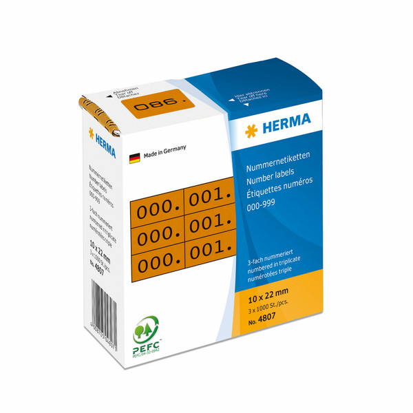 HERMA 4807 Черный, Коричневый 3000шт самоклеящийся ярлык