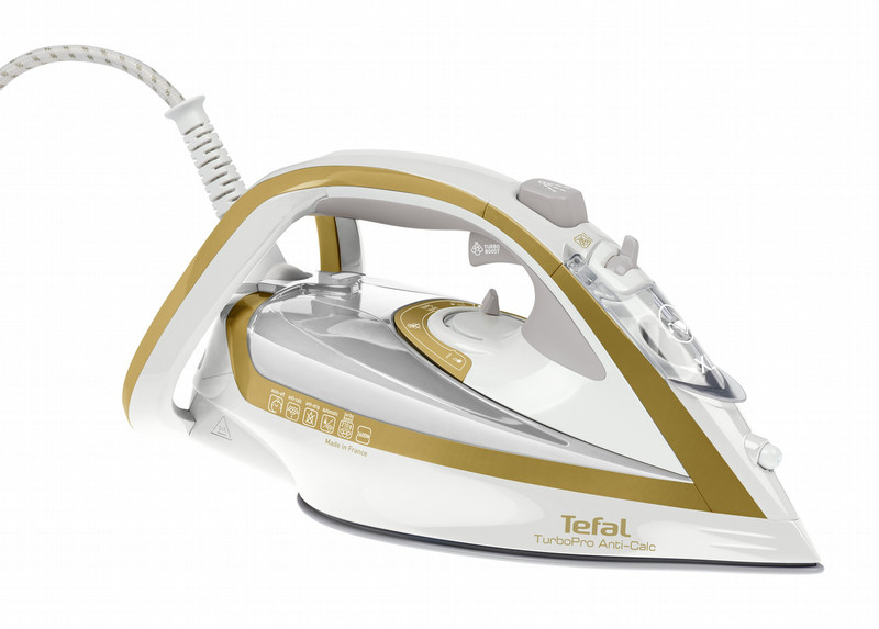 Tefal TurboPro FV5646 Trocken- & Dampfbügeleisen Durilium soleplate 2600W Weiß Bügeleisen