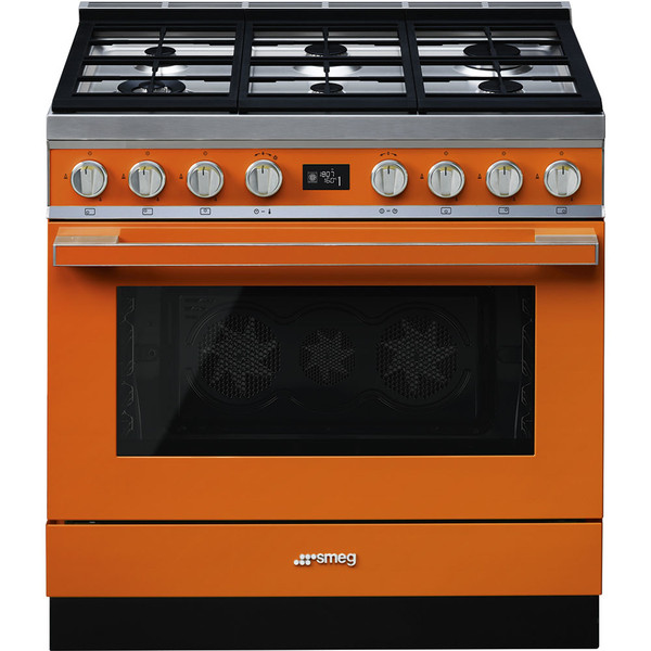 Smeg CPF9GMOR Freestanding cooker Gaskochfeld A+ Orange Küchenherd