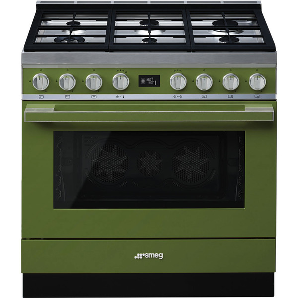 Smeg CPF9GPOG Freestanding cooker Gaskochfeld A+ Olive Küchenherd