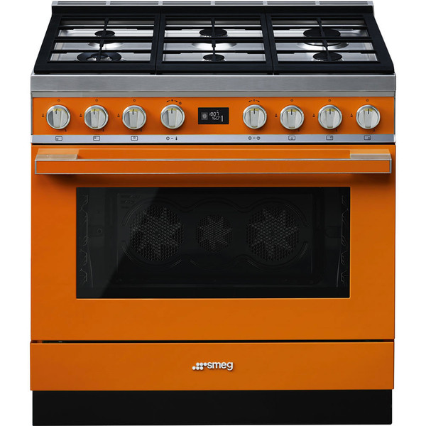 Smeg CPF9GPOR Freestanding cooker Gas hob A+ Orange cooker