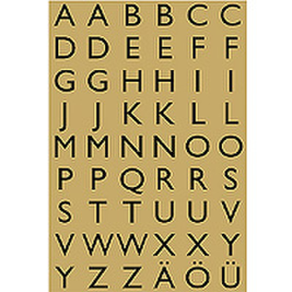 HERMA Letters 13x12mm A-Z gold foil black 4 sheets 216Stück(e) selbstklebendes Etikett