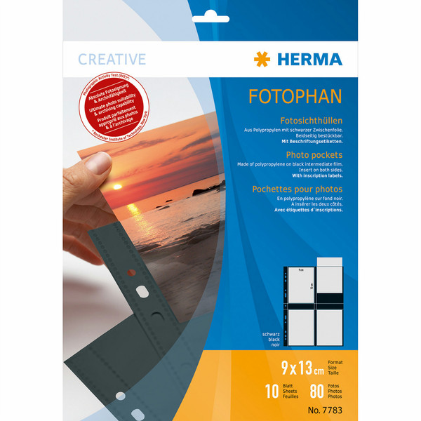 HERMA 7783 90 x 130 mm Полипропилен (ПП) 10шт файл для документов