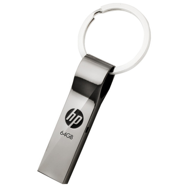 PNY HP v285w 64GB 64ГБ USB 2.0 Type-A Stainess steel USB флеш накопитель