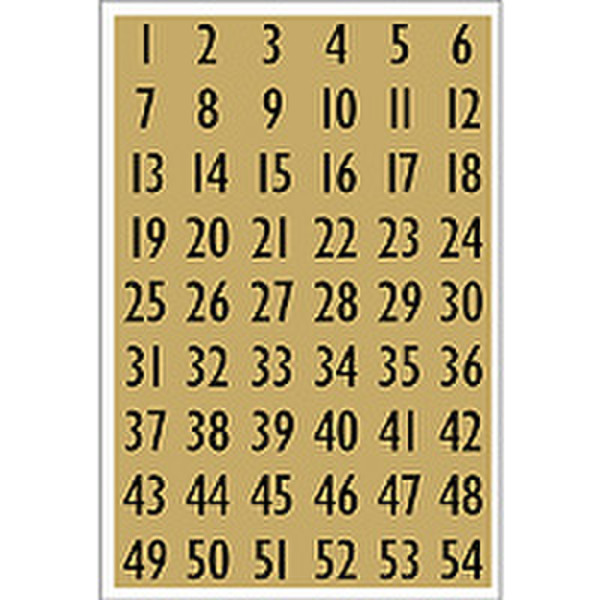 HERMA Numbers 13x12mm 1-100 gold foil black 4 sheets 216pc(s) self-adhesive label