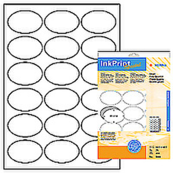 HERMA Inkjet labels white 63,5x42,3 oval InkPrint Special