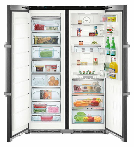 Liebherr SBSbs 8673 Отдельностоящий 629л A+++ Черный side-by-side холодильник