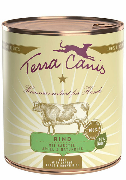 Terra Canis 180011 Rind, Karotte 800g Erwachsener Hunde-Dosenfutter