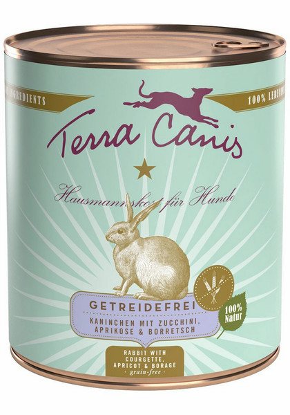 Terra Canis 180039 Aprikose, Kaninchen 800g Erwachsener Hunde-Dosenfutter