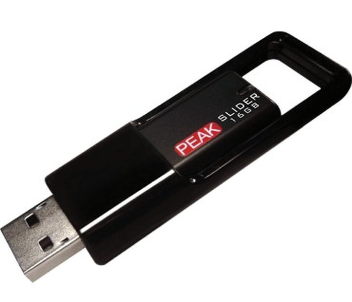 PEAK Slider Flash Drive 16GB 16ГБ USB 2.0 Тип -A Черный USB флеш накопитель