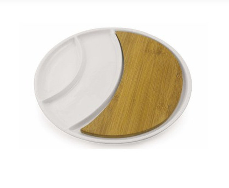 Villa D’este Home 2413908 Round Ceramic,Wood White,Wood kitchen cutting board