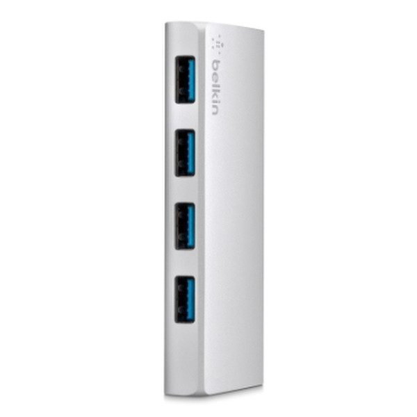 Belkin B2B146-04 USB 3.0 (3.1 Gen 1) Micro-B 5000Мбит/с Cеребряный хаб-разветвитель