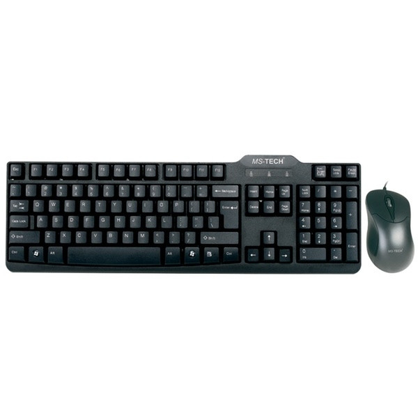 MS-Tech LT-119 USB QWERTY Black keyboard