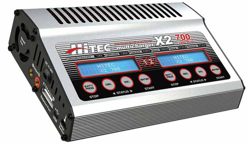 Hitec 114128 Indoor battery charger Black,Silver battery charger