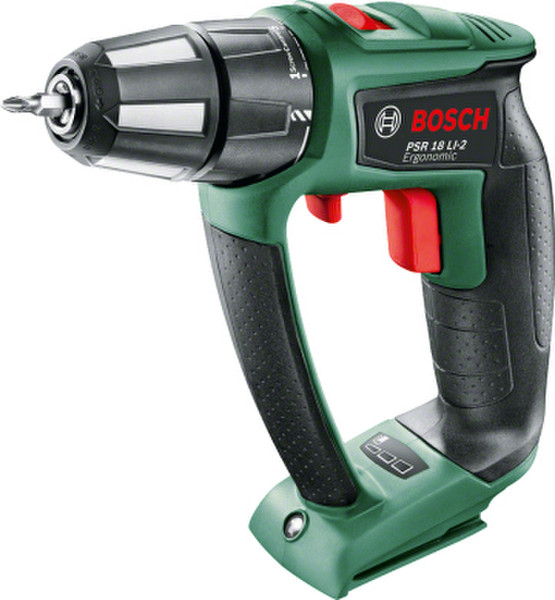 Bosch PSR 18 LI-2 Дрель с рукояткой пистолетного типа Литий-ионная (Li-Ion) 2.5А·ч 1250г Черный, Зеленый, Cеребряный